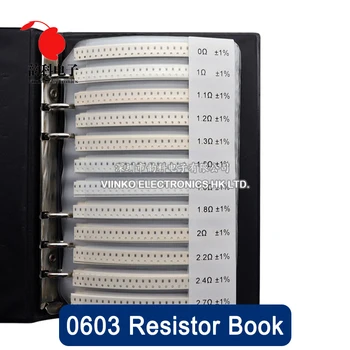 06031%SMD ชิป Resistor ตัวอย่างหนังสือ 1/10W 170values รต่อต้านลวดลาย assortedstencils คิท 0R-10M ohm