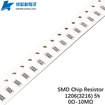 100Pcs 5%SMD Resistor 12060R 1R-10M 11.24.72.4310120220 Ohm 1K 4.3 K 10 เคเลย 100K 1M ชิปซ่อมต่อต้าน