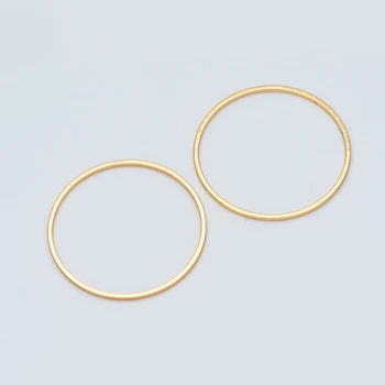 10pcs ทรเชื่อมต่อเสน่ห์ 8/ 10/ 12/ 15/ 18/ 20/ 25/ 30/ 35mm ทองบอก Plated แหวนทองเหลืองบางอย่าง,Hoop ว Pendants(GB-232)