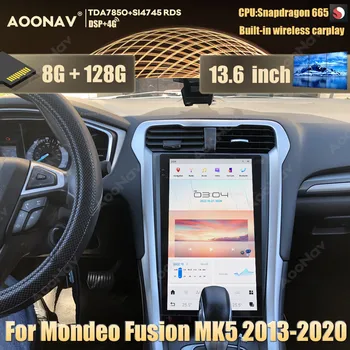 13.6 นิ้ว Snapdragon Android สำหรับ Mondeo ต่อ MK52013-2020 รถวิทยุโปรแกรมเล่นมัลติมีเดีย name Tesla องจอภาพอัตโนมัติเสียงเทปบันทึกเสียง