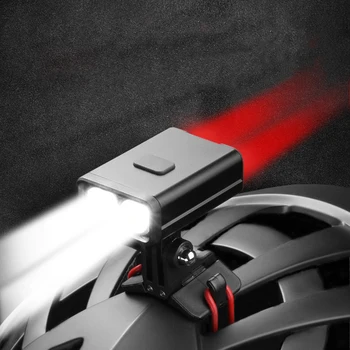 2 ใน 1 แสงสว่างจักรยานทำให้ไฟฉาย 800 MAh ด้านหน้าและด้านหลังจักรยานไฟ Headlight พอร์ต USB ตะเกียง Name ต่างกันมา MTB หมวกกันน็อปิดไฟ