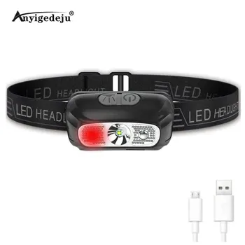 Dropshipping XPE นำมินิ Headlamp สีแดงขาว Headlight พอร์ต USB Name หัวถือเครื่องพ่นไฟฉายไฟแสงสว่างมาตั้งค่ายแฟลชไดตะเกียงเนี่ย