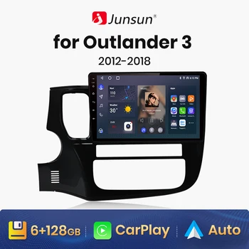 Junsun V1 AI เสียงเครือข่ายไร้สาย CarPlay Android วิทยุโดยอัตโนมัติสำหรับ Mitsubishi Outlander 3 GF0W GG0W 2012-20184G รถสื่อประสมจีพีเอส 2din