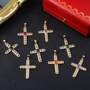 Juya Handmade เคร่งศาสนาเครื่องประดับ 18K จริงของทอง Plated คาทอลิคริสเตียนมจี้ห้อยคอสำหรับเครื่องราง DIY Rosary เครื่องเพชรทำ