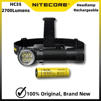 NITECORE HC35 พอร์ต USB Name Headlamp 2700 Lumens กับ NL2140HP 4000mAh นวดๆเท่านั้นเอง L-รูปร่าง HeadLight นำไฟฉาย