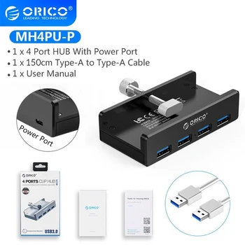 ORICO MH4PU อลูมินั่ม 4 พอร์ต USB ฮับ 3.0 กับพลังงานป้อนสุดยอดความเร็วสูง expansion 5GBPS ข้อมูลการส่งถ่ายข้อมูลซึ่งเหมาะกับแล็ปท็อป