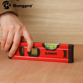 Rongpro 20cm แบบเคลื่อนย้ายได้วิญญาระดับสูงความแม่นยำอลูมินั่มก่อสร้าง Leveling เครื่องมือ Measurement ฟองระดับเกจ