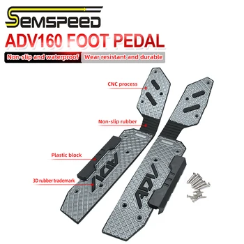 SEMSPEED สำหรับฮอนด้า ADV 160202120222023 ADV160 CNC Mattings มอเตอร์ไซค์ Footrest Footboard ขั้นพื้นกระดาน Pegs ป้ายทะเบียโฮล์เดอร์