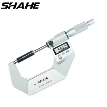 SHAHE IP65 ดิจิตอลอิเล็กทรอนิกส์อยู่นอก Micrometer 0-25/25-50/50-75 /75-100 อืมดิจิตอล Micrometer 0.001 อืม