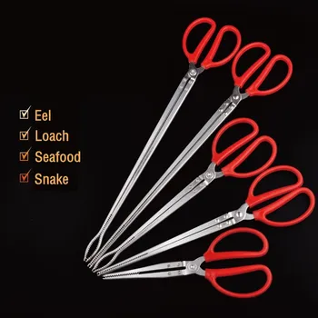 Stainless เหล็ก Scissor Tongs นานจัดการอาหารทะเล Eels ตัต่อต้านใส่งูตะขอฤดูใบไม้ผลิพิเศษ Heavyweight เครื่องมือ Tong