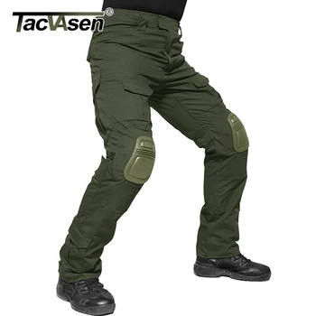 TACVASEN คนทหารกางเกงกับเข่าอ Airsoft อุปกรณ์ทางเทคนิคการขนส่งกางเกงในกองทัพทหารการต่อสู้กางเกงในกางเกงเพ้นท์บอลเสื้อผ้า