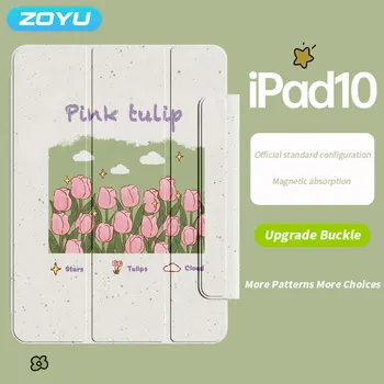 ZOYU สำหรับ iPad 1010.92022 อากาศ 5/410.9 แม่เหล็กส่วนพับเก็บได้ฉลาดงตัวสำหรับ iPad Mini6 มืออาชีพ 1112.9 นิ้ว 20202021 ฉลาดกรณี Funda