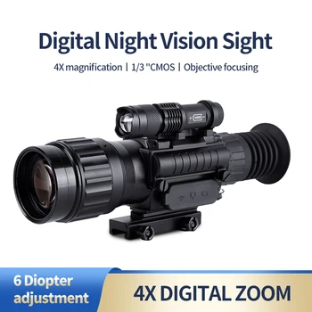 คืนวิสัยทัศน์ Riflescope 4X Monocular ดิจิตอลอินฟาเรดสายตา φ50mm สำหรับล่า Wildlife นกซึ่งไม่ทำลายสิ่งแวดล้อมอย่า WatchingCamping
