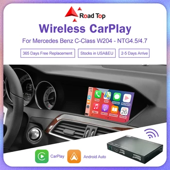 ถนนด้านบนเครือข่ายไร้สาย CarPlay สำหรับเมอร์เซดีส Benz C-ชั้นเรียน W204 NTG4.5/4.72011-2014 Android กระจกโดยอัตโนมัติเชื่อมโยง AirPlay รถเล่น