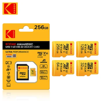ฟิล์ม kodak โคร SD การ์ด 32GB 64GB ความทรงจำการ์ด 128GB ความเร็วสูง 256gb U3 V30 UHS-ฉันเรียน 10 แฟลชการ์ด cartao เดอ memoria สำหรับโทรศัพท์
