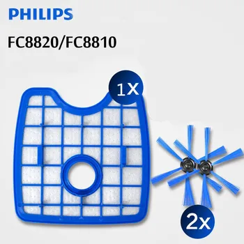 สำหรับ Philips หุ่นยนต์ FC8820 FC8810 FC8066 Sweeping หุ่นยนต์เครื่องประดับ 3pcs/ตั้งค่าเครื่องดูดฝุ่น Cleaner1 ตัวกรองจอภาพ+2 รอแปรง