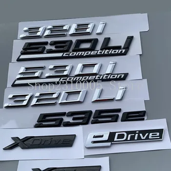 เอิ่มกล้ามท้อง Emblem สำหรับบีเอ็มดับเบิลยูมา 35 คนใหม่ 320i 328i 320Li 528i 530i 530e 530Le 535Le Xdrive Edrive รถด้านท้ายรถเครื่อง Nameplate นสัญญลักษณ์หยิบสติ๊กเกอร์