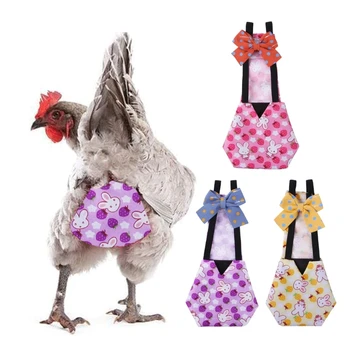 ไก่ผ้าอ้อม Waterproof สัตว์เลี้ยงเสื้อผ้าสำหรับห Reusable เลี้ยงสัตว์แห่งชุดผ้าอ้อมกับ Bowknot นเคยใช้ตกแต่งสำหรับ Geese Bantam Hens