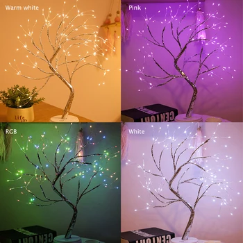 20 นิ้ว Tabletop Bonsai ต้นไม้แสงสว่างแตะต้องเปลี่ยน 108 นำตะเกียงต้นไม้แสงสว่างข้อความแสงกลับบ้านปาร์ตี้งานแต่งงาน