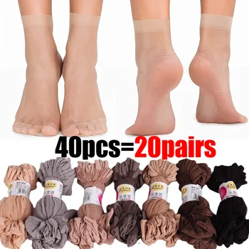 20Pairs Ultra บางผู้หญิงถุงเท้าหน้าร้อนคริสตัลโปร่งใสถุงเท้าผ้าไหมเซ็กซี่เปิด Silky สั้นถุงเท้าผู้หญิงข้อเท้าองไม่เห็นถุงเท้า