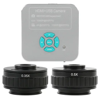 48MP 4K 1080P HDMI พอร์ต USB อรองอุตสาหกรรมวิดีโอกล้องจุลทรรศน์ของกล้อง 0.35 X 0.5 X Trinocular เสียงสเตริโอ(stereo)กล้องจุลทรรศน์ซีทำการเมานท์อะแดปเตอร์ของเลนส์