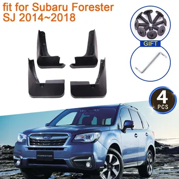 4x สำหรับ Subaru Forester SJ 20142015201620172018 พระเจ้าช่ Mudguards รอยเปื้อนยาม Fender ลุกหน้าด้านหลังล้อรถเครื่องประดับ
