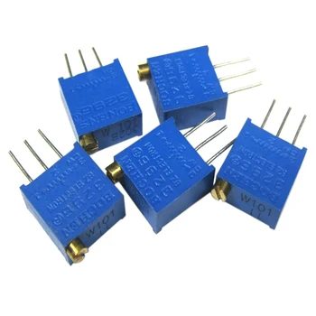 5PCS ตัวแปร Potentiometer Multiturn Trimmer 3296W 10Ohm-2M Ohm Adjustable Cermet Resistors สำหรับพิมพ์ตั้งกระดาน