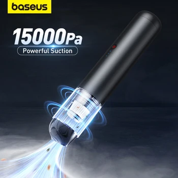 Baseus 15000Pa รถแค่เครื่องดูดฝุ่นหรือเครือข่ายไร้สายอัตโนมัติมินิ Handheld Vacum เครื่องมือทำความสะอาดอากาศ Blower นำแสงสว่างสำหรับรถถังภายในบริการซักแห้ง