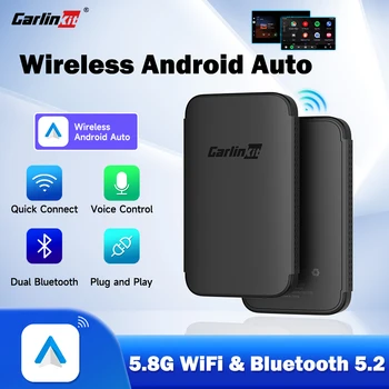 CarlinKit 5 ต่อเครือข่ายไร้สายจะ Android อะแดปเตอร์อัตโนมัติสำหรับ Android โทรศัพท์เครือข่ายไร้สายโดยอัตโนมัติรถ Dongle ปลั๊กออกเล่น 5GHz WiFi ออนไลน์ปรับปรุง