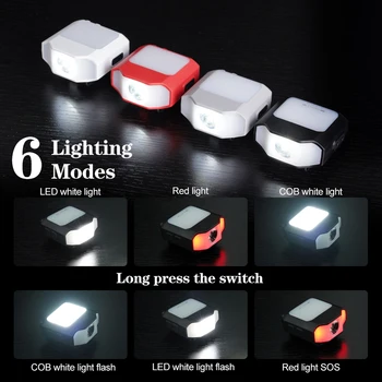 COB นำด้านแสงสว่าง Headlamp Inductive หมวกคลิปปิดไฟ Headlight ตัวตรวจจับ Headlamps พอร์ต USB Name หมวกต่างกันมาคลิปบนหัวคบเพลิง