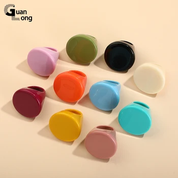 GongLong แฟชั่นใหญ่โตรอนแหวนสำหรับผู้หญิงเรขาคณิตหลากสีขนาดใหญ่ Resin Acrylic พังก์นิ้วแหวนสำหรับผู้หญิงปาร์ตี้เครื่องเพชร