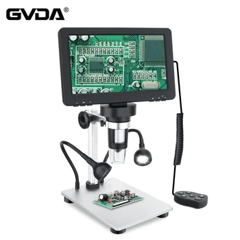 GVDA ดิจิตอลล้องจุลทรรศน์ 50-1200X Soldering อิเล็กทรอนิกส์วิดีโอ Microscopes แบบโทนต่อเนื่อง Amplification แว่นขยายสำหรับโทรศัพท์ PCB ซ่อมแซม