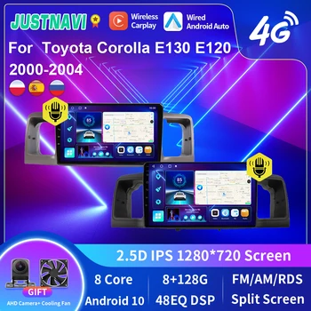 JUSTNAVI สำหรับโตโยต้า Corolla E130 E1202000-2004 รถวิทยุ Android 10.0 Carplay อัตโนมัติเสียงสเตริโอ(stereo)BT มัลติมีเดีย name โปรแกรมเล่นวิดีโอ name WIFI จีพีเอส