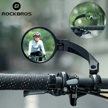 ROCKBROS จักรยานด้านหลังมุมมองกระจกล้องที่มีความคมชัดสูงนะมอเตอร์ไซค์สกูตเตอร์ MTB รูปกระจั Rearview กระจก 360 ข้อ Adjustable Cycling เตอร์ไซค์เครื่องประดับ