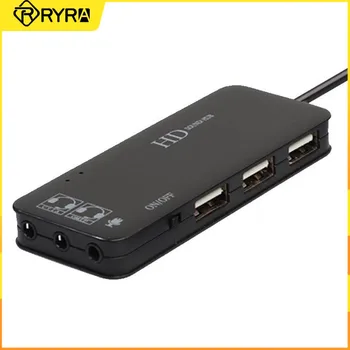 RYRA 3 ท่าเรือ USB2.0 ฮับเว็บเบราว์เซอร์ภายนอกเสียงส่วนติดต่อการ์ด USB2.0/งหูฟัง/ไมโครโฟนฟังดูเสียงสเตริโอ(stereo)อะแดปเตอร์หลาย-พอร์ต USB องตัวแบ่