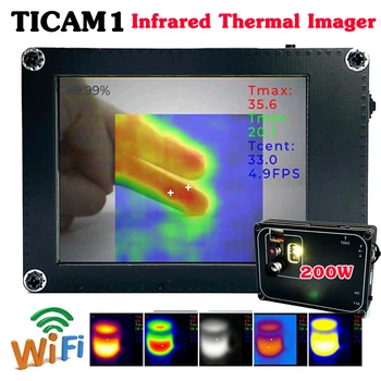 TICAM1 ดิจิตอลเอาไว้จับภาพความร้อน Imager อินฟาเรดตัวตรวจจับ LCD 32 x 32 ความละเอียด -20~1000℃อุณหภูมิตัวตรวจจับ Handheld การถ่ายภาพกล้อง тепловизор