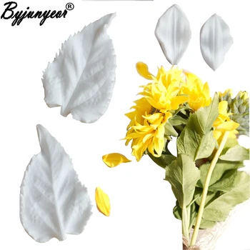 คนใหม่ขนาดใหญ่ Sunflower ใบไม้ติด Veiners ซิลิโคน Molds Fondant Sugarcraft Gumpaste Resin เคลย์น้ำกระดาษศิลปะดอกไม้เค้ก Decorat CS370