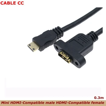 มินิ HDMI น่ะไร้เดียงสาและไม่เสแสร้งด้ชายต้อง HDMI ได้พูดถึงประเด็นสำคัญผู้หญิงส่วนขยาย 30cm แก้ไขลวดลายจุดเชื่อมต่อ stencils ทำลายล็อกแผงควบเมานท์ล้องที่มีความคมชัดสูงนะ AV กล้องสายเคเบิล