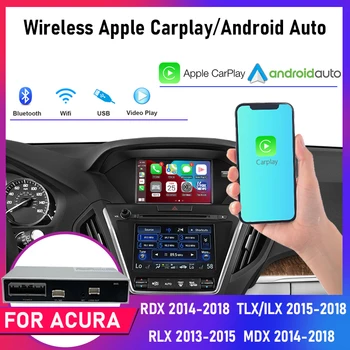 รถ Ai กล่องเครือข่ายไร้สายแอปเปิ้ล Carplay Android อัตโนมัติสำหรับ Acura YD3 MDX RDX TLX ILX RLX ฮอนด้า Odyssey องจอภาพดั้งเดิมสนับสนุนทำกระจกเงารูป