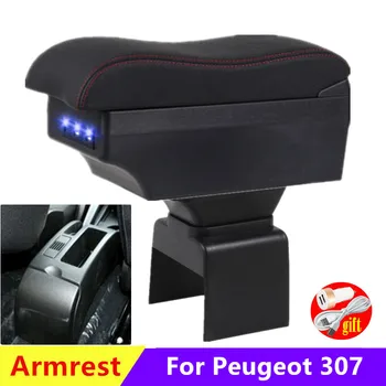 รถ Armrest สำหรับเปอร์โยต์ 307 Armrest กล่องสำหรับเปอร์โยต์ 307 CC ถเปิดประทุนให้หนูกลางห้องเก็บของกล่อง Retrofit กับพอร์ต USB รถ Accessorie