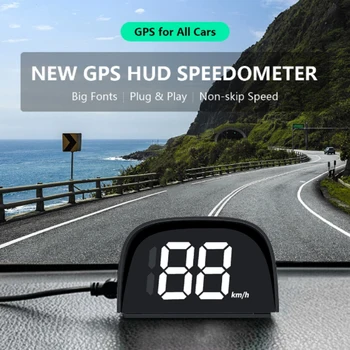 รถจดภาพดิจิตอล Speedometer จีพีเอสให้โดยอัตโนมัติความเร็วมิเตอร์ใหญ่แบบอักษรความเร็วการแสดงเตือนมิเตอร์เครื่องอิเล็กทรอนิกเครื่องประดับสำหรับรถ