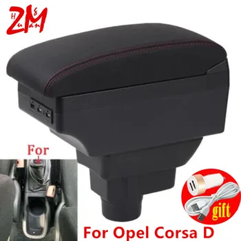สำหรับ Opel Corsa D Armrest กล่องสำหรับ Opel Corsa รถ armrest กล่องเครื่องประดับถังภายในห้องเก็บของกล่อง Retrofit ส่วนกับพอร์ต USB
