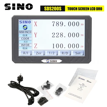 ใหม่ SINO SDS200S 3 ยๆอ LCD เต็มแตะต้องจอภาพดิจิตอล Readout DRO โลหะปกปิดเชิงเส้นปรับขนาดการแสดงเคาน์เตอร์เพื่อ Milling Lathe